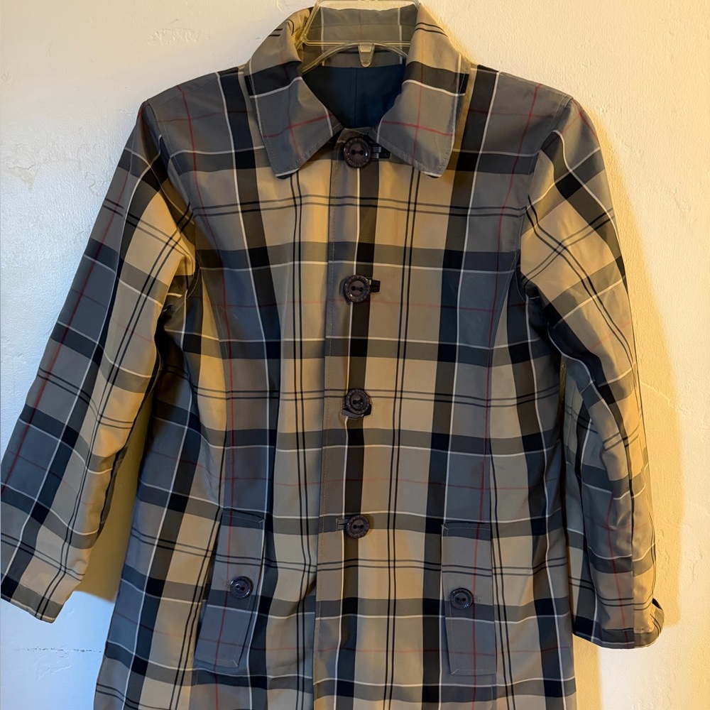 NEW Barbour Water-Resistant Reversible Derby Mac Raincoat - Size 4